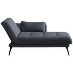 RÉCAMIERE in Dunkelgrau  - Dunkelgrau/Schwarz, KONVENTIONELL, Textil/Metall (200/85/106cm) - Novel