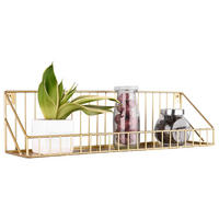 NÁSTENNÝ REGÁL, zlatá - zlatá, Modern, kov (45/11/11cm)