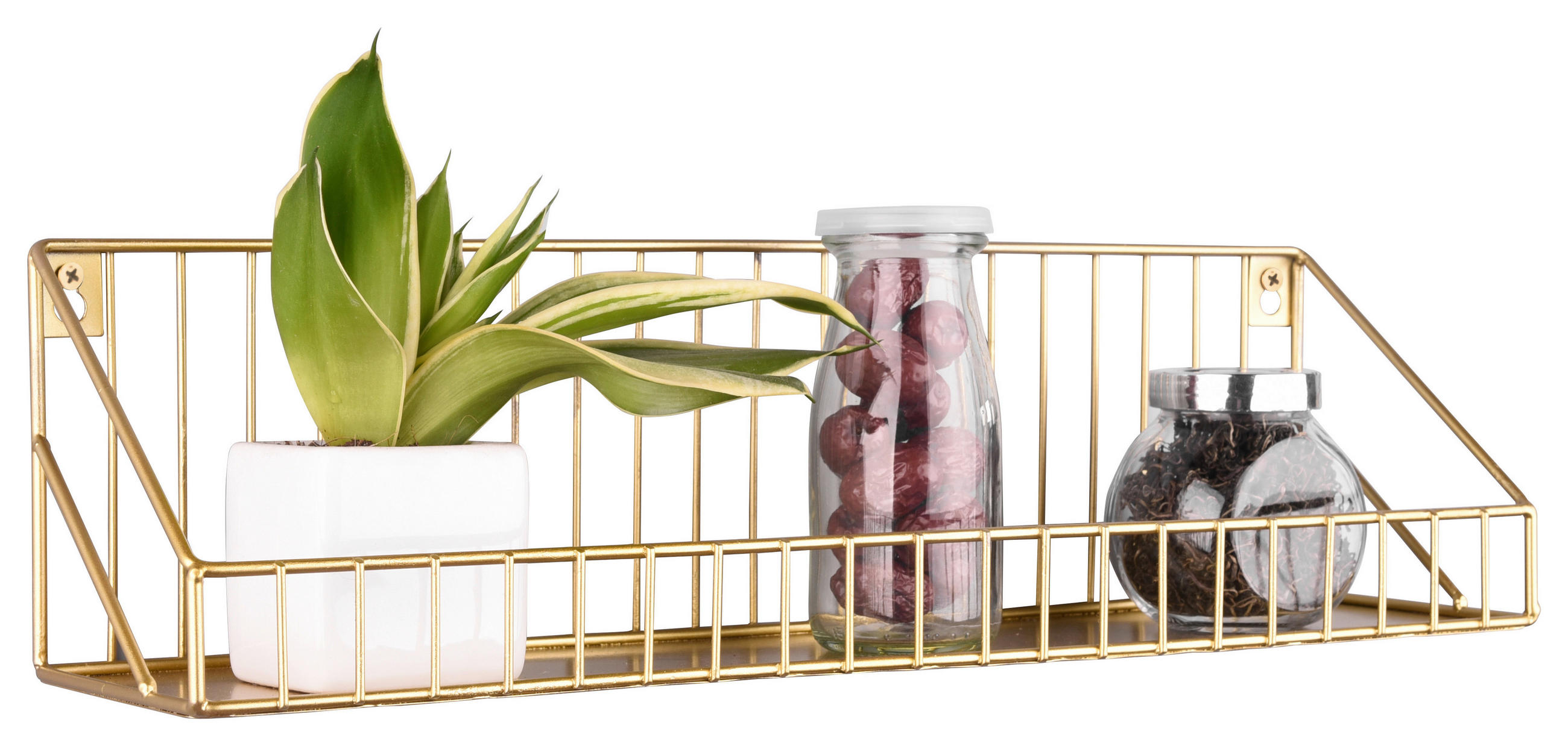 NÁSTĚNNÝ REGÁL, barvy zlata, 45/11/11 cm