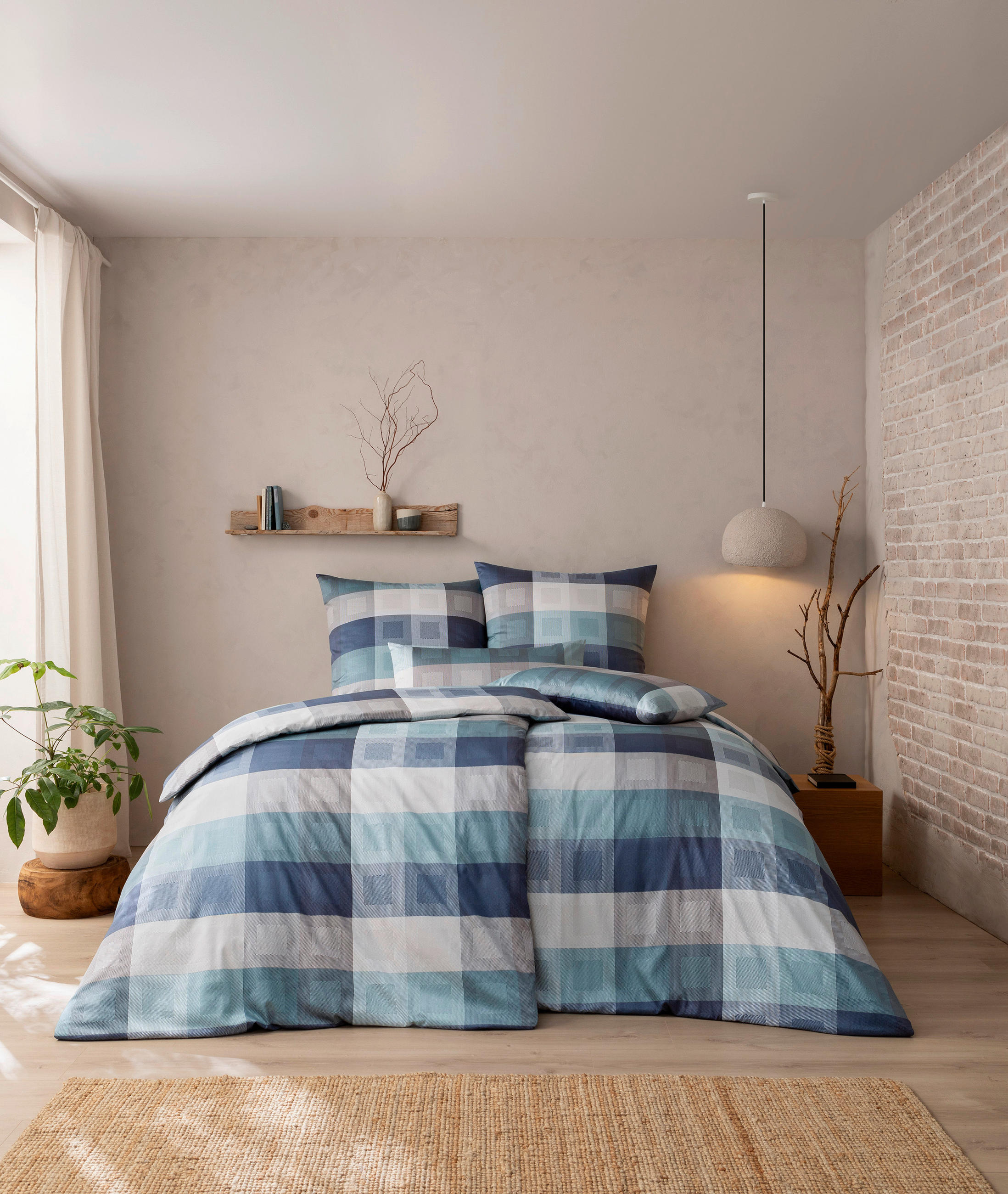 BETTWÄSCHE Exquisit Satin 135/200 cm  - Dunkelblau, Design, Textil (135/200cm) - Estella