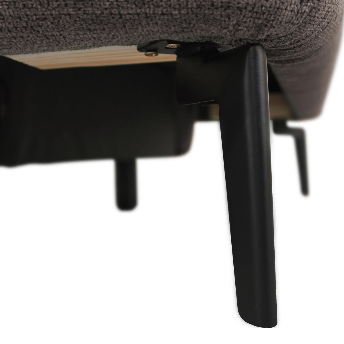 ECKSOFA Graubraun Webstoff  - Graubraun/Schwarz, Design, Textil/Metall (192/260cm) - MID.YOU
