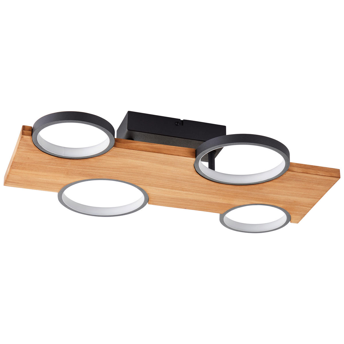 LED-DECKENLEUCHTE   - Hellbraun/Schwarz, Natur, Holz/Metall (10,2/55/34,6cm) - Brilliant