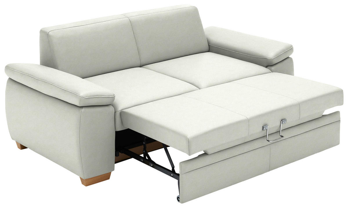 SCHLAFSOFA Chenille Weiß  - Eiche Bianco/Weiß, KONVENTIONELL, Holz/Textil (196/90/100cm) - Beldomo Style