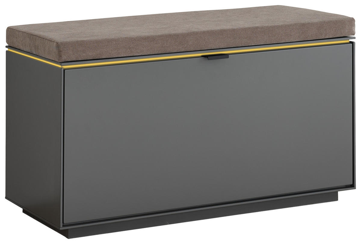 GARDEROBENBANK  in 85/45/40 cm  - Anthrazit/Schwarz, Design, Holzwerkstoff/Textil (85/45/40cm) - Dieter Knoll