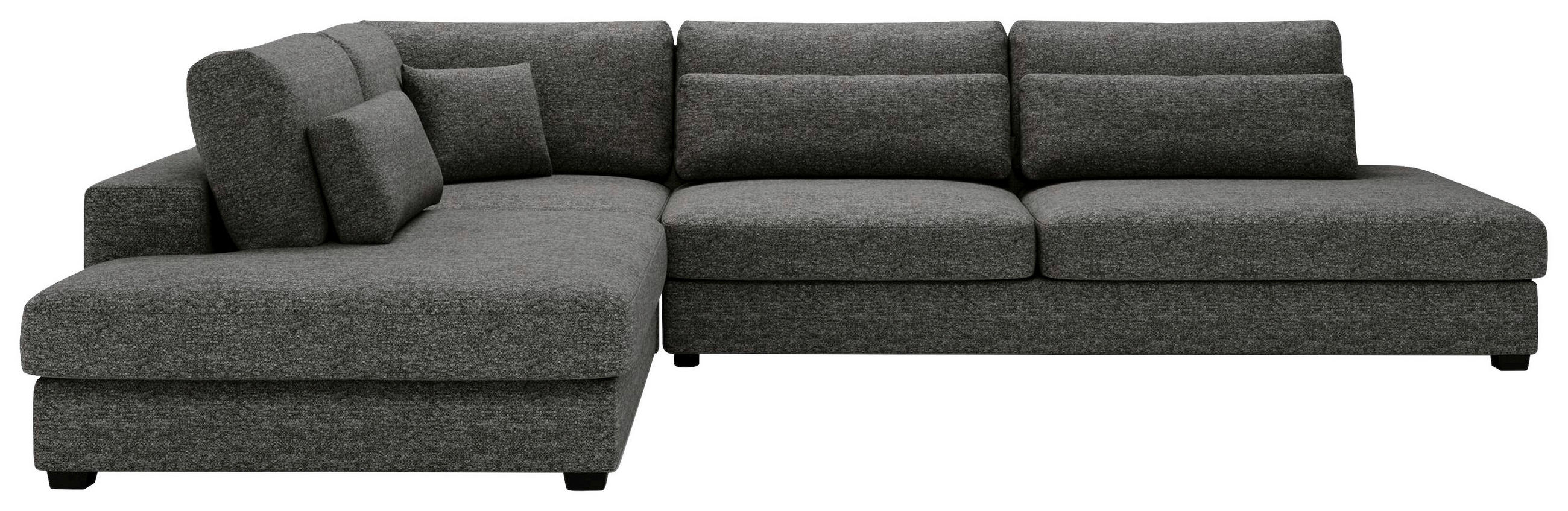 ECKSOFA Grau Plüsch, Bouclé  - Schwarz/Grau, Design, Kunststoff/Textil (244/332cm) - Livetastic