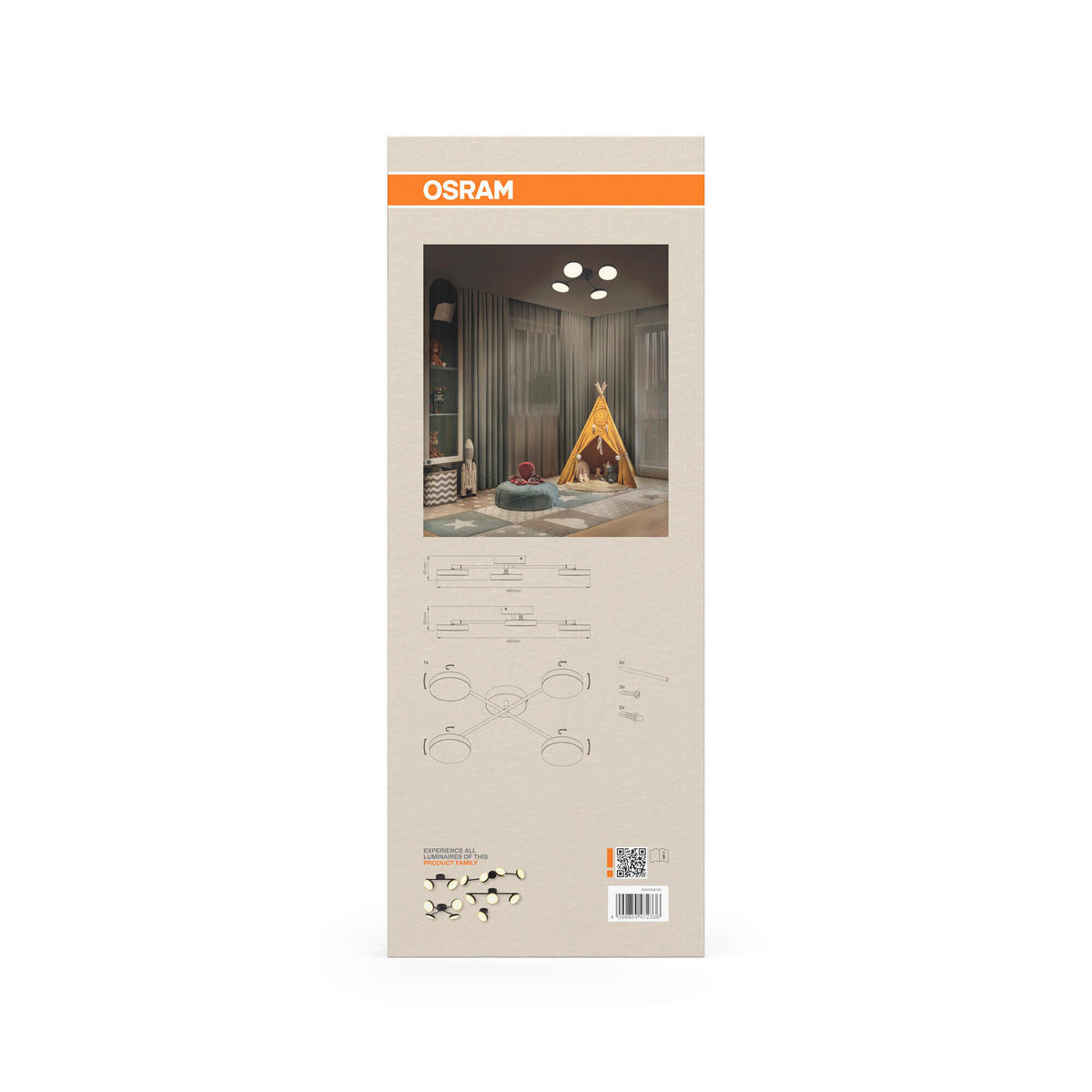 LED-STRAHLER 48,2/48,2/9,2 cm   - Basics, Metall (48,2/48,2/9,2cm) - Osram