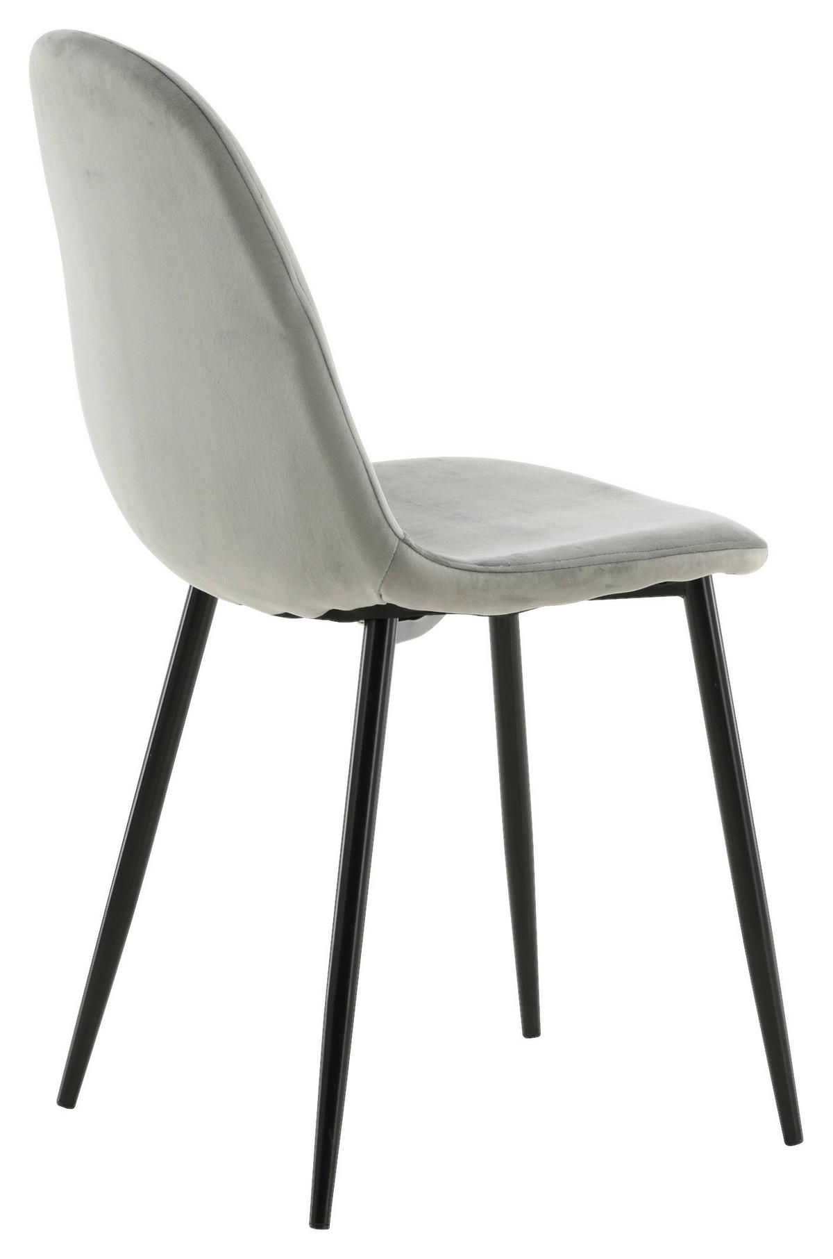 STUHL-SET 2 Stück  in Stahl Samt Metall, Textil  - Schwarz/Grau, Design, Textil/Metall (42,5/88/53cm) - Livetastic