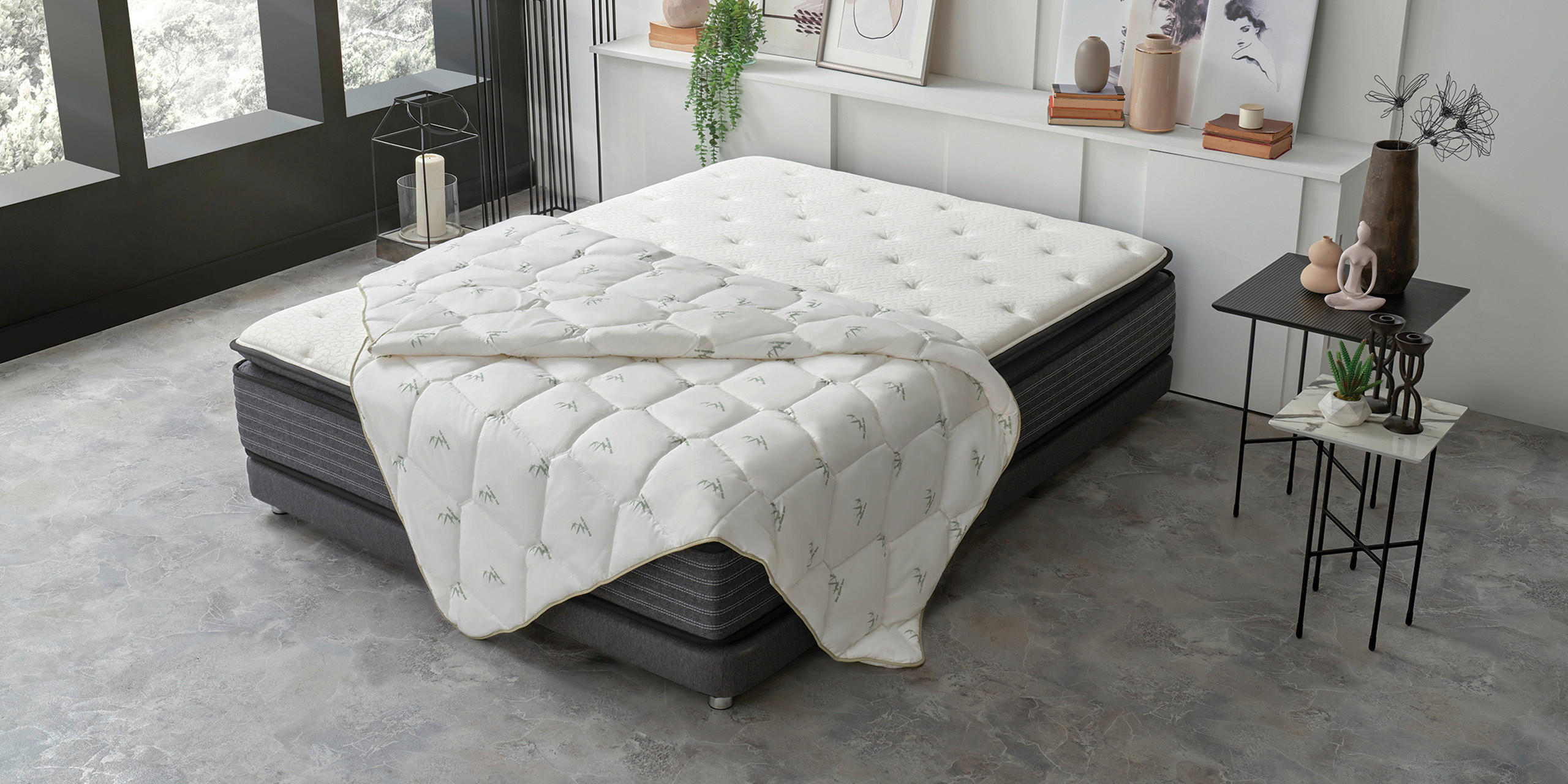 BETTDECKE - Weiß, Basics, Textil (200/200/3cm) - Yatas