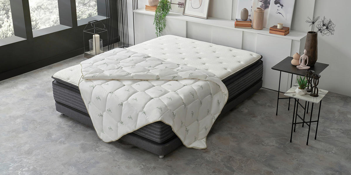 BETTDECKE  - Weiß, Basics, Textil (155/220/3cm) - Yatas