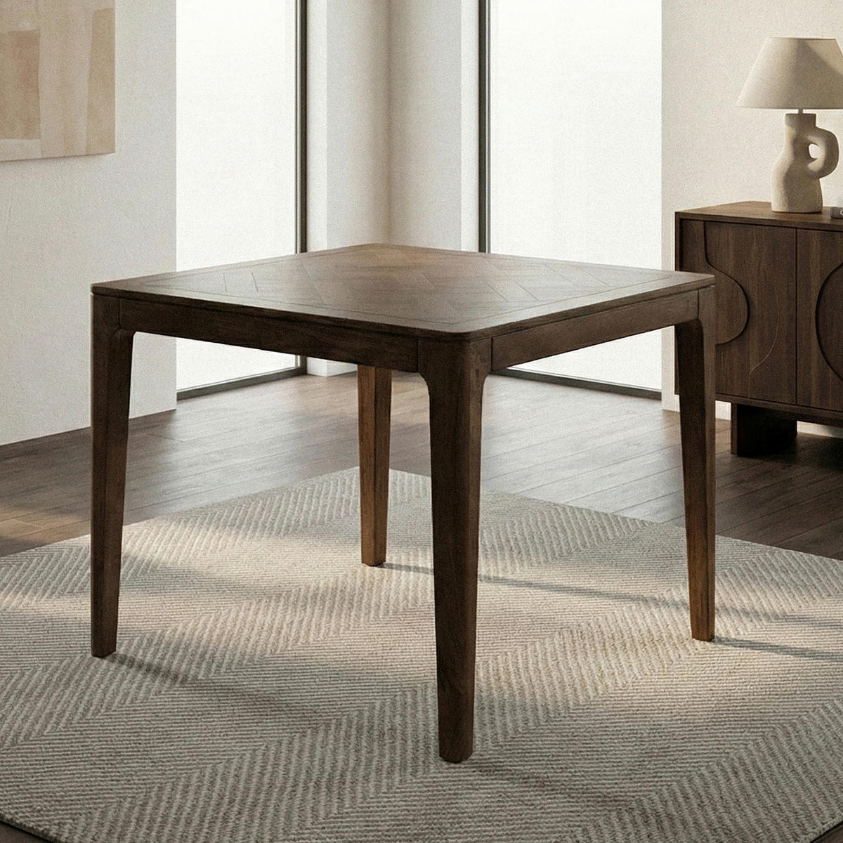 {iNAME,[]} 80/80/76 cm Echtholz  Holz quadratisch Braun  - Braun, Design, Holz (80/80/76cm) - Livetastic