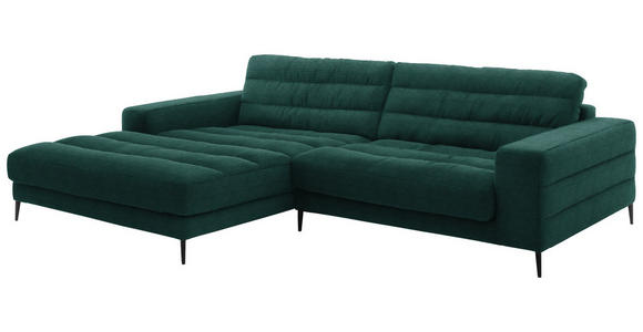 ECKSOFA in Cord Grün  - Schwarz/Grün, Design, Textil/Metall (207/296cm) - Dieter Knoll