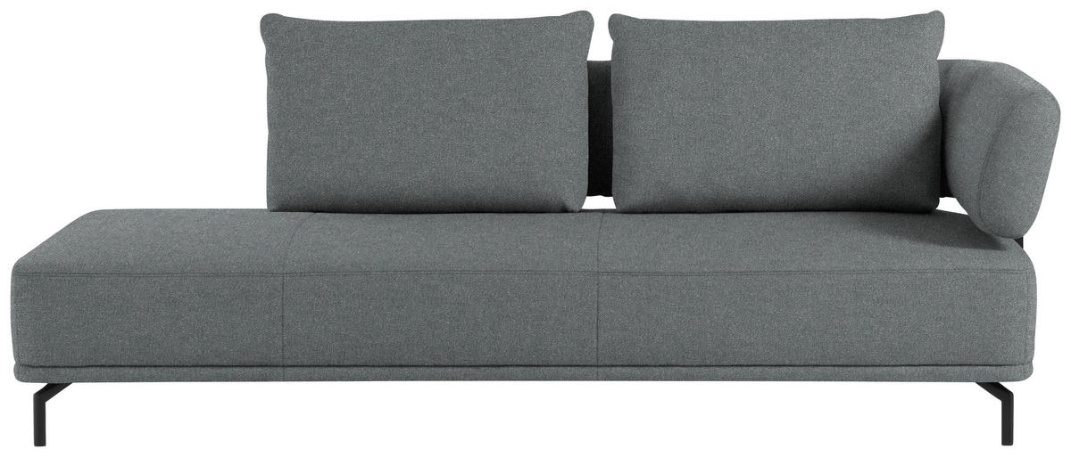 RÉCAMIERE in Flachgewebe Grau  - Schwarz/Grau, Design, Textil/Metall (227/89/101cm) - Dieter Knoll