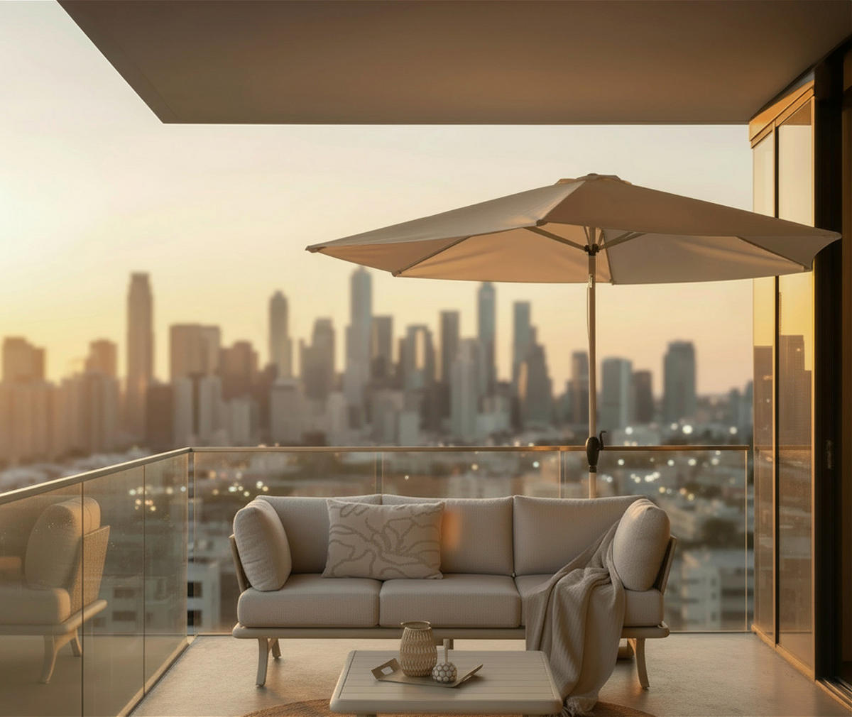 SONNENSCHIRM 320 cm Beige  - Beige, Design, Textil/Metall (320cm) - Dieter Knoll