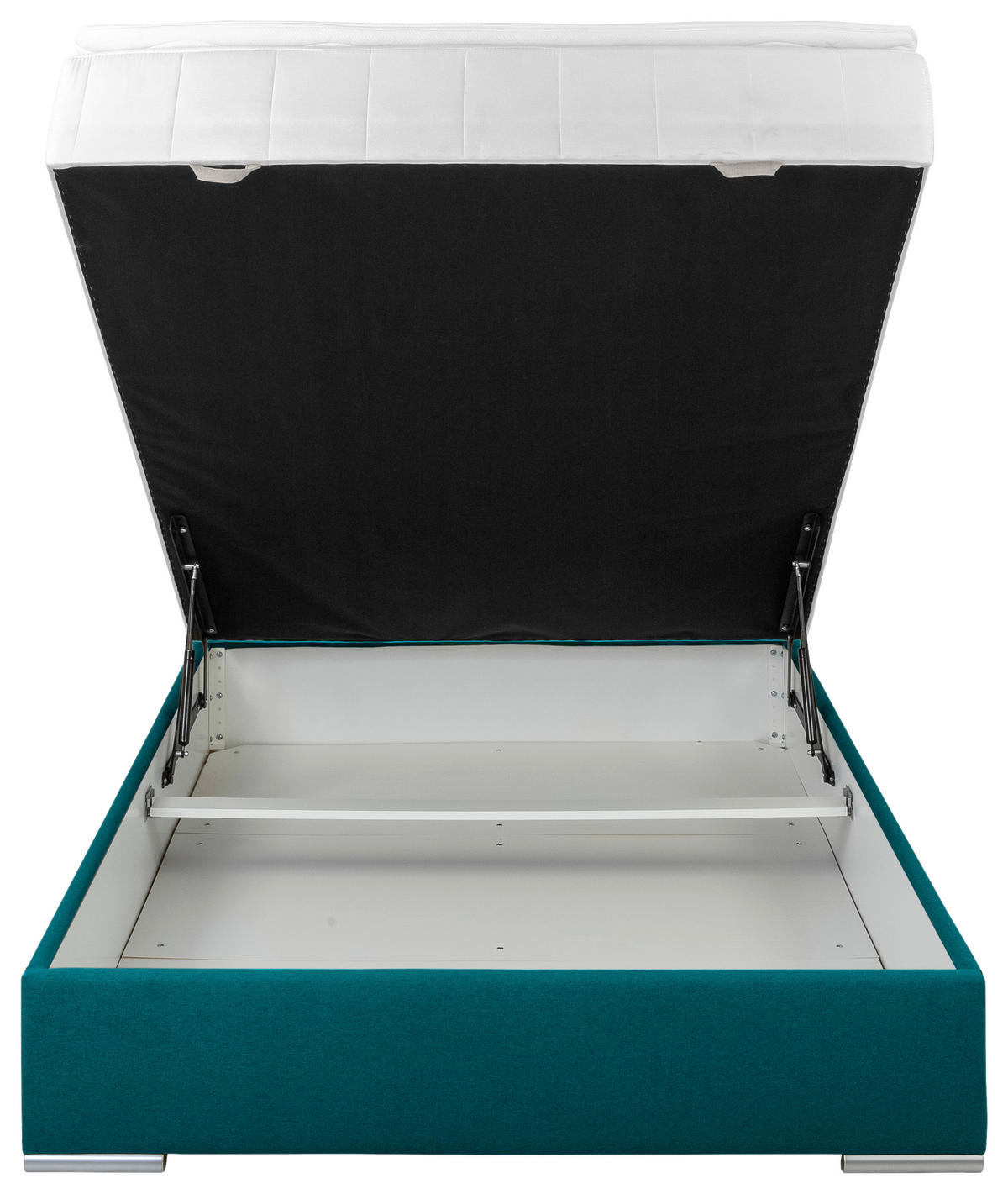 POLSTERBETT Bettkasten, Topper 140/200 cm  in Petrol  - Chromfarben/Petrol, KONVENTIONELL, Holz/Kunststoff (140/200cm) - MID.YOU