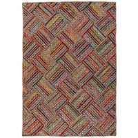 KOBEREC TKANÝ NA PLOCHO, 160/230 cm, vícebarevná, červená - vícebarevná/červená, Basics, textil (160/230cm)