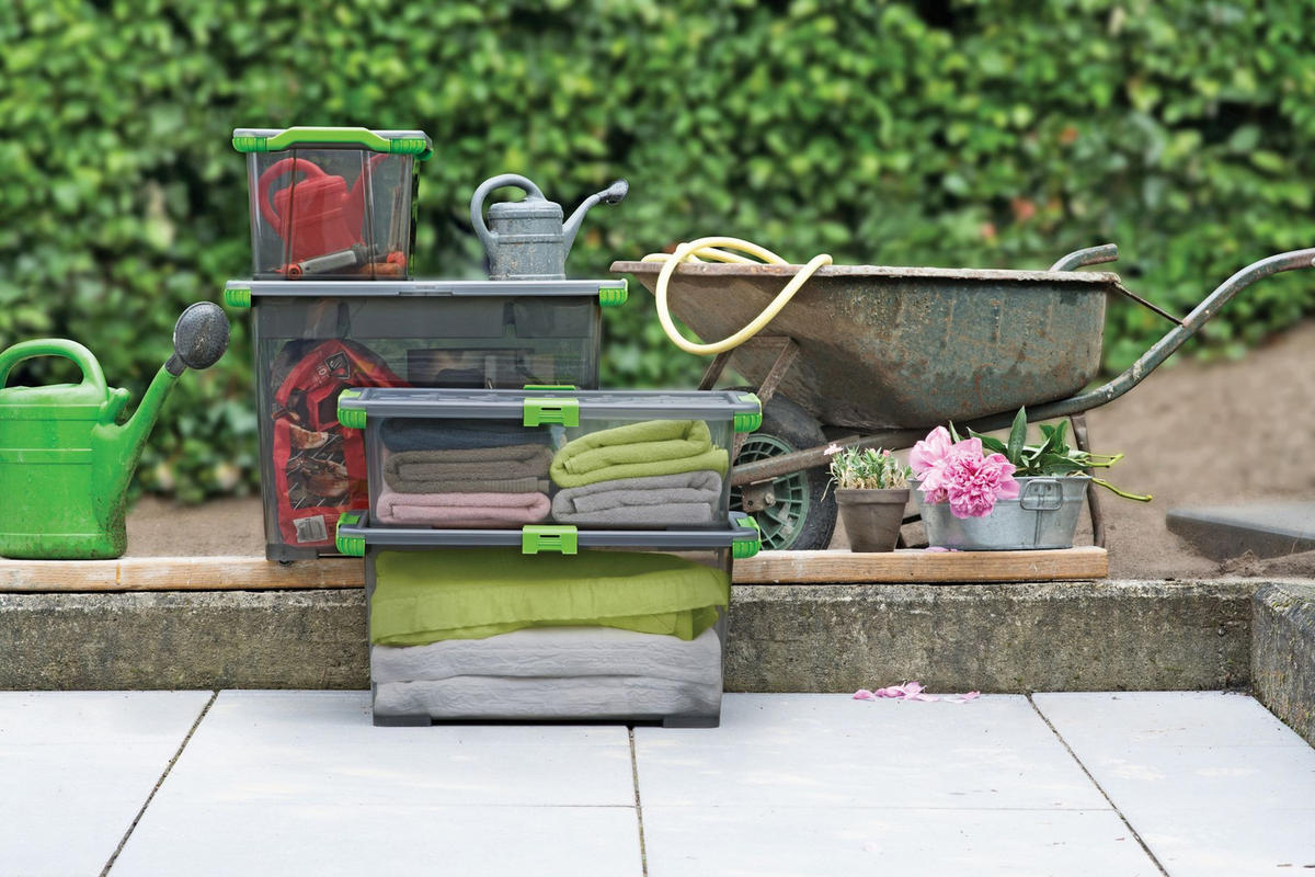 BOX MIT DECKEL    39,3/28,3/16 cm  - Anthrazit, KONVENTIONELL, Kunststoff (39,3/28,3/16cm) - Rotho