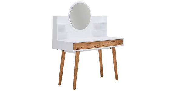 SCHMINKTISCH 120/55/135 cm, Weiß, Eichefarben  - Eichefarben/Weiß, Trend, Glas/Holz (120/55/135cm) - Xora