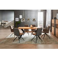 STUHL  in Eisen Lederlook, Mikrofaser Metall, Textil  - Schwarz/Braun, Design, Textil/Metall (46,5/88,5/67cm) - Hom`in