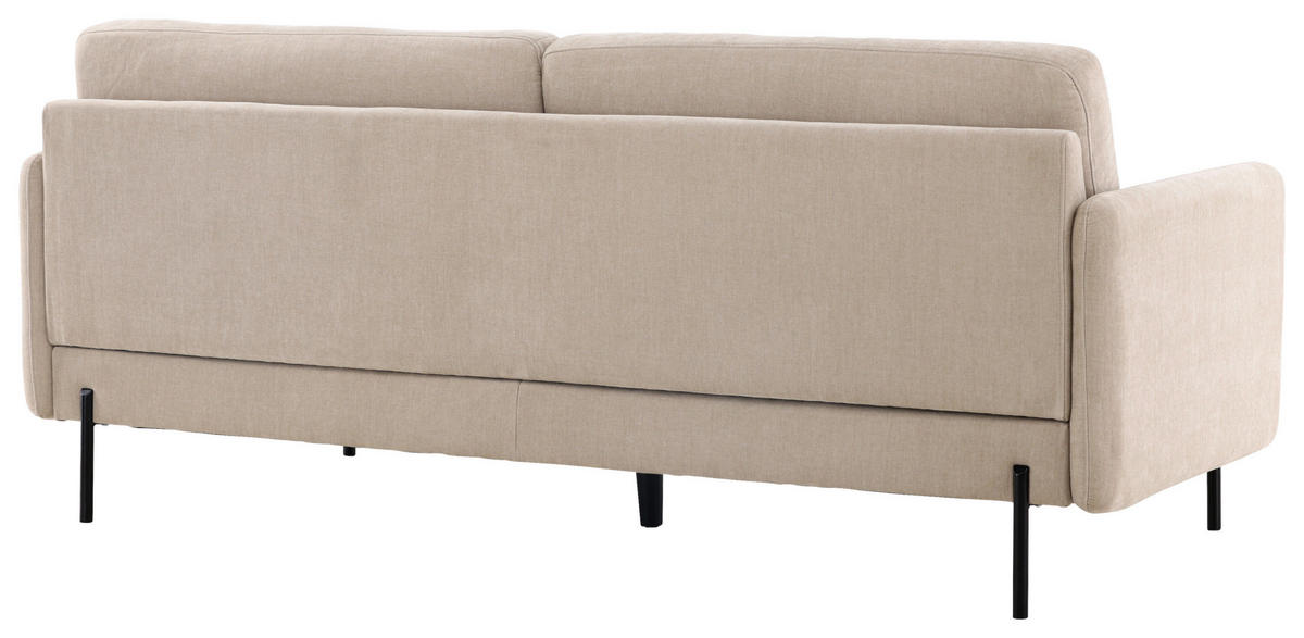 2-SITS SOFFA i metall, textil svart, beige  - beige/svart, Design, metall/textil (209.5/86/87cm) - Livetastic