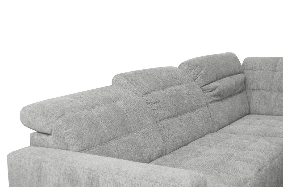 ECKSOFA Grau Webstoff  - Schwarz/Grau, Design, Holz/Textil (302/216cm) - Xora