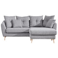 KUTNA GARNITURA tekstil  svijetlo siva   - svijetlo siva/boje bukve, Konvencionalno, tekstil/drvo (210/156cm) - Carryhome