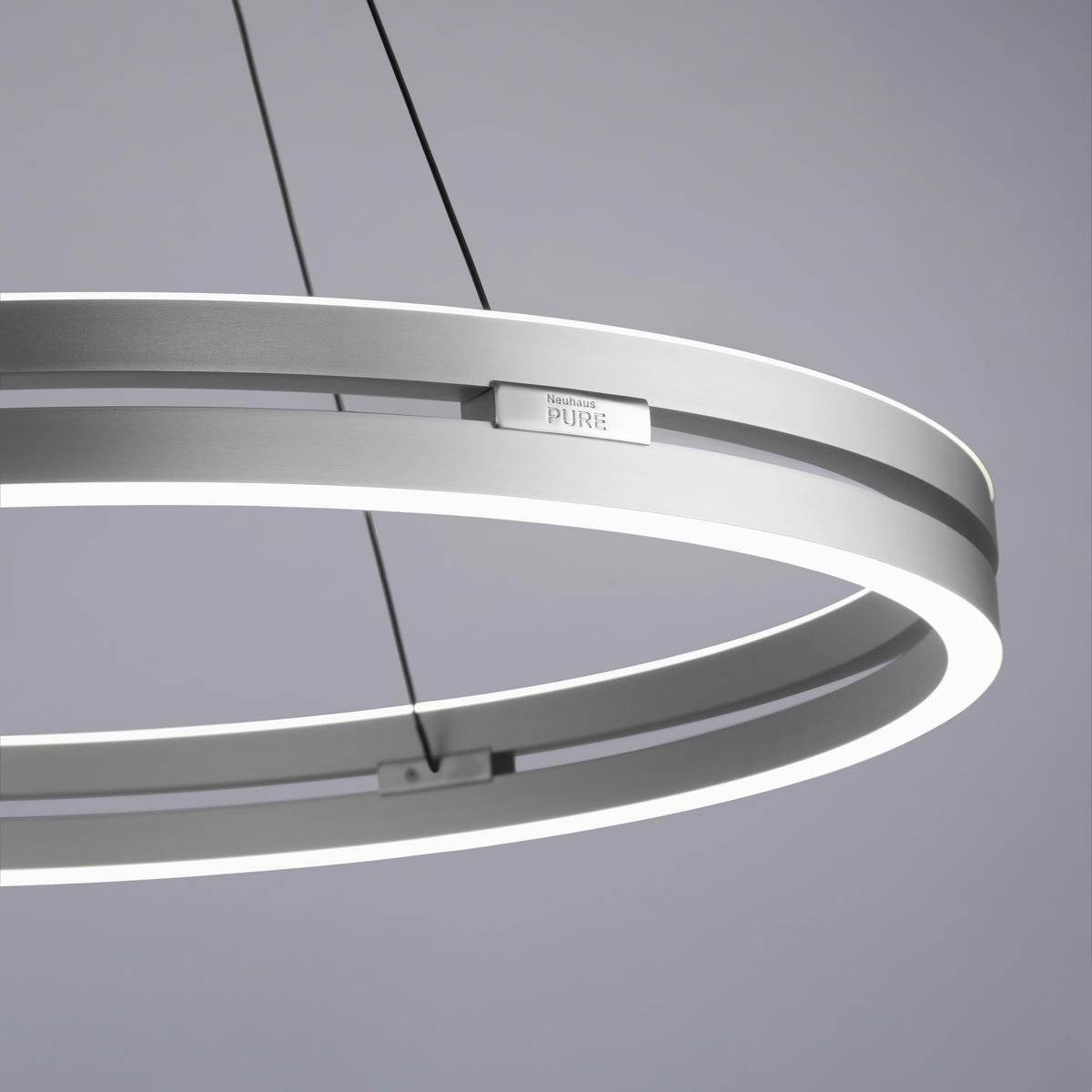 LED-HÄNGELEUCHTE 69,5/69,5/350 cm  - Alufarben, Design, Kunststoff/Metall (69,5/69,5/350cm) - Neuhaus PURE