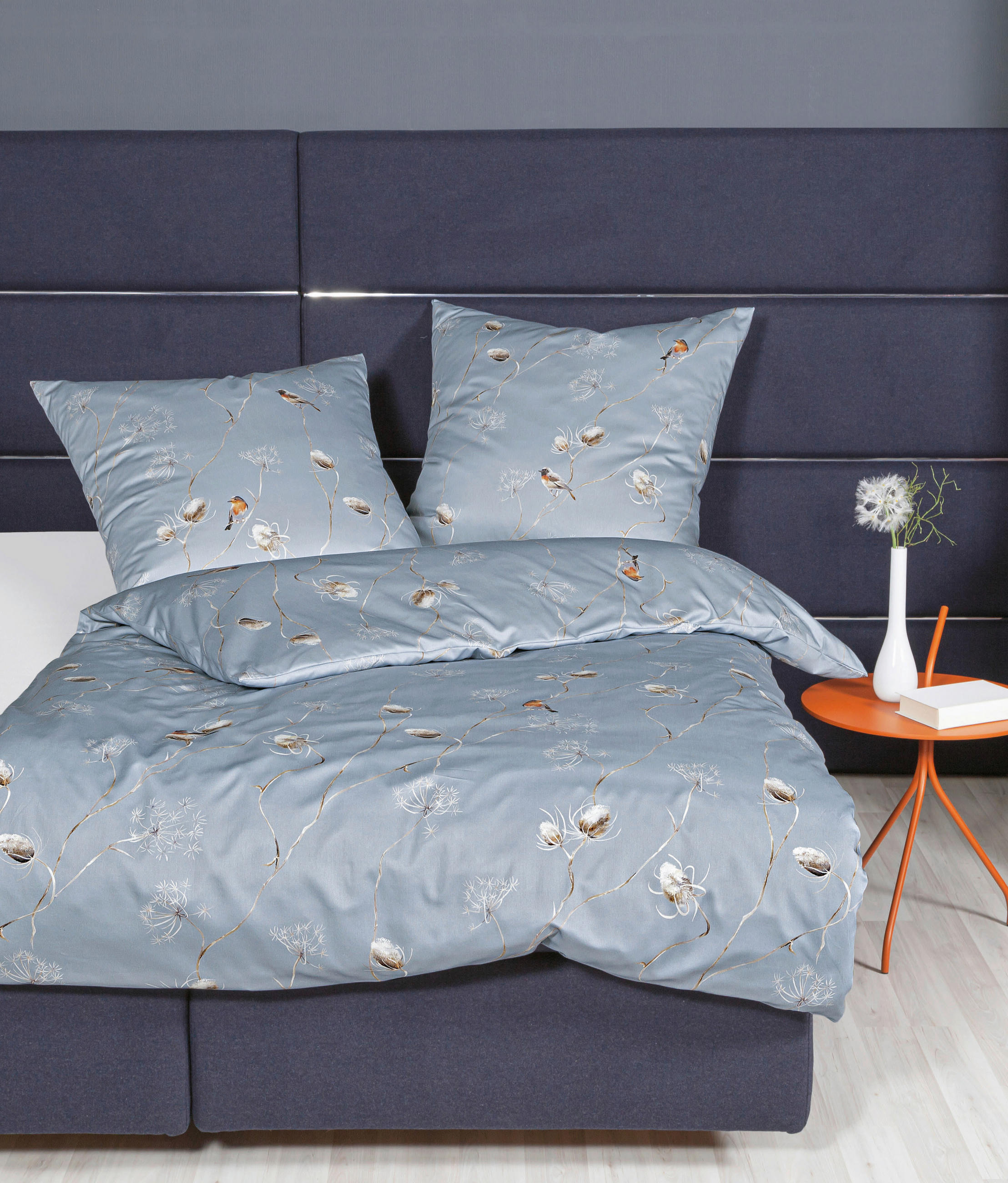 POSTELJINA 135/200 cm  MILANO  - siva/plavkastosiva, Konvencionalno, tekstil (135/200cm) - Janine