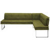 ECKBANK 253/174 cm Mikrofaser Grün, Chromfarben Metall   - Chromfarben/Beige, Design, Textil/Metall (253/174cm) - Novel