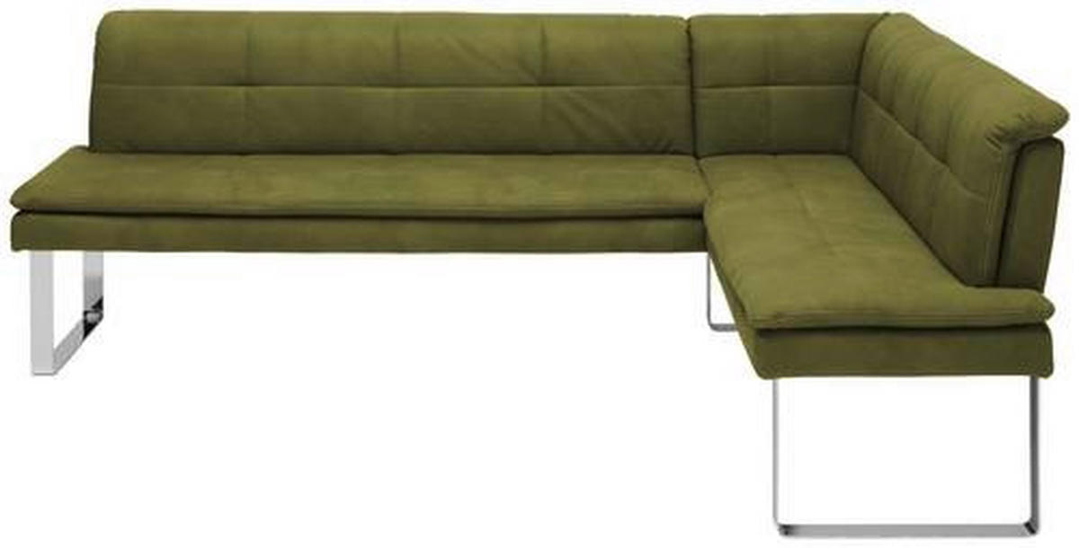 ECKBANK 213/174 cm  in Grün, Chromfarben  - Chromfarben/Beige, Design, Textil/Metall (213/174cm) - Novel