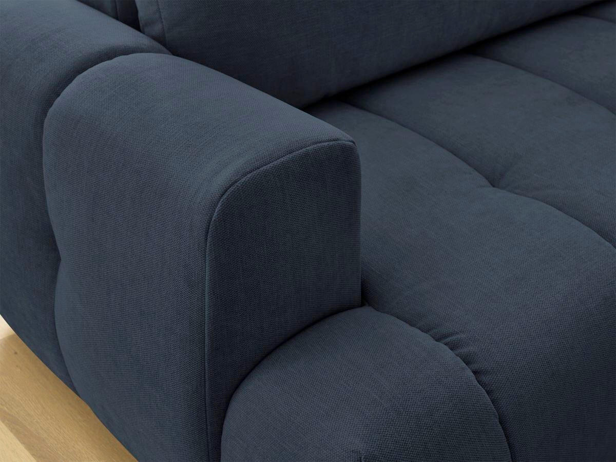 ECKSCHLAFSOFA FUJI Leinenoptik Dunkelblau  inkl.  - Schwarz/Dunkelblau, MODERN, Kunststoff/Textil (282/204cm)