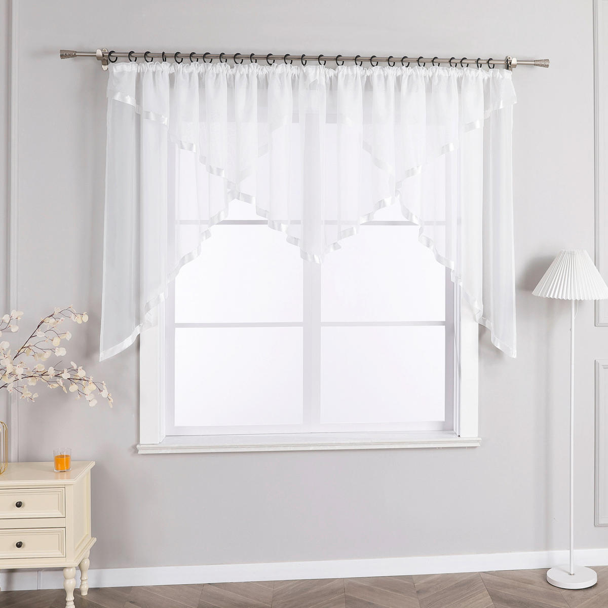 KURZGARDINE   300/120 cm   - Weiß, Basics, Textil (300/120cm) - Joyswahl