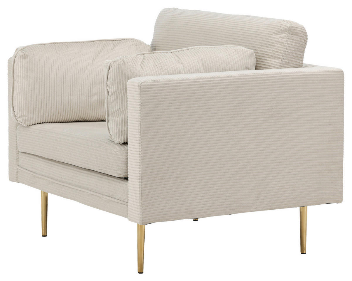 SESSEL in Goldfarben, Beige  - Beige/Goldfarben, Design, Textil/Metall (110/84/86cm) - Livetastic