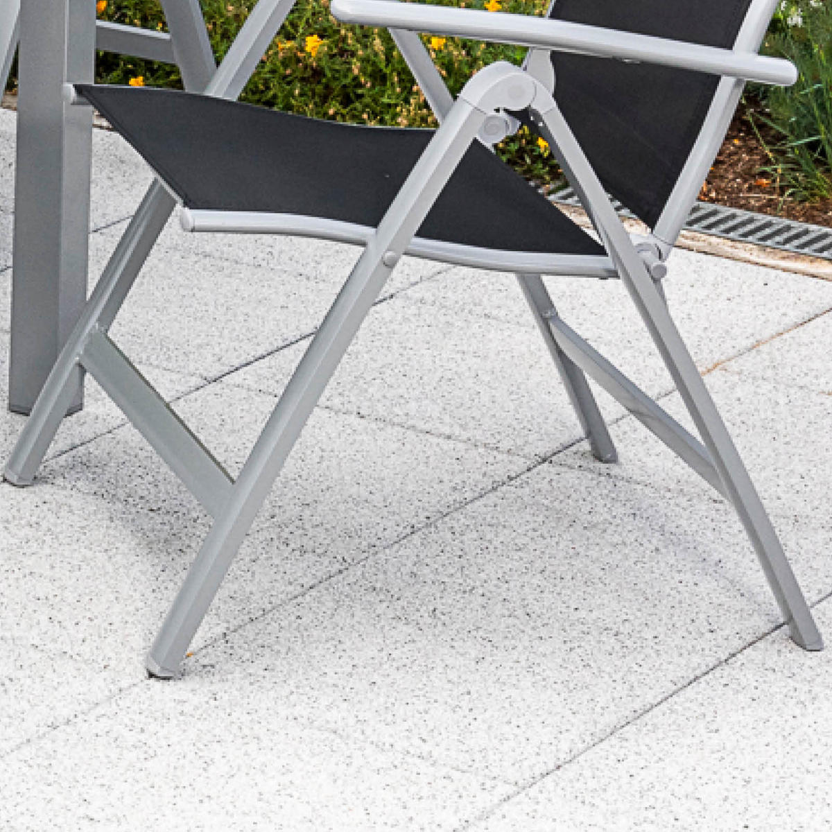 GARTENKLAPPSESSEL-SET Aluminium Dunkelblau  - Silberfarben/Dunkelblau, ROMANTIK / LANDHAUS, Textil/Metall (57/108/65cm) - Gardenson