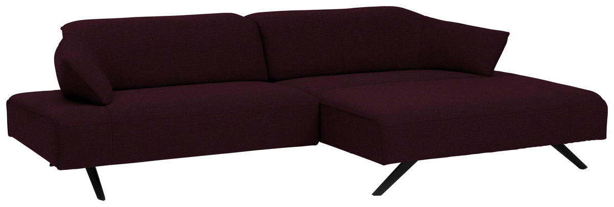 ECKSOFA in Struktur Lila  - Anthrazit/Lila, Design, Textil/Metall (276/165cm) - Himolla