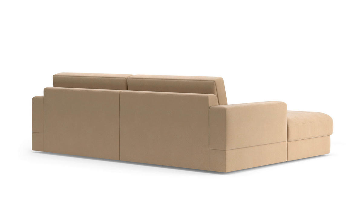 ECKSOFA FABIO E in Mikrofaser Sandfarben  196/264 cm  - Sandfarben/Schwarz, MODERN, Kunststoff/Textil (196/264cm) - Sit & More