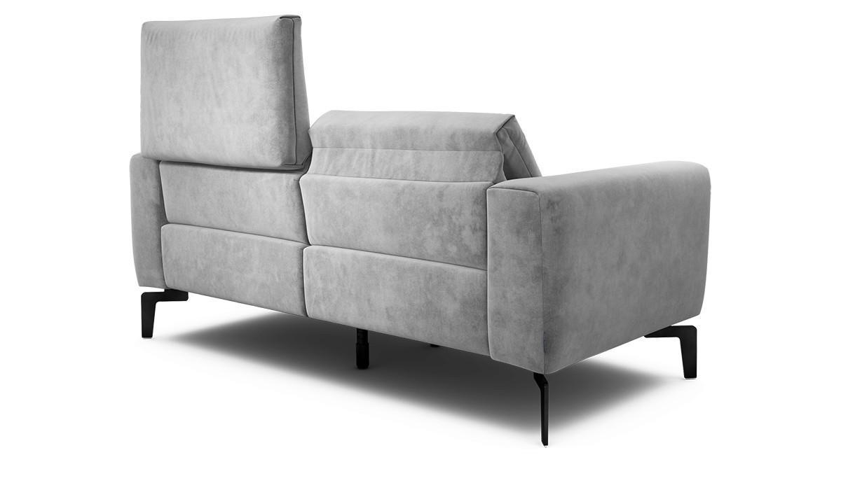 2-SITZER-SOFA Samt Hellgrau  - Hellgrau/Schwarz, Design, Textil/Metall (180/86/86-94cm) - SENSOO
