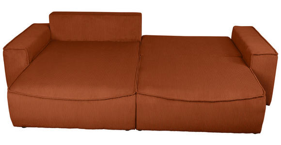 ECKSOFA Rostfarben Cord  - Rostfarben/Schwarz, KONVENTIONELL, Kunststoff/Textil (148/265cm) - Carryhome