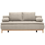 BOXSPRINGSOFA in Webstoff Beige  - Eichefarben/Beige, Design, Holz/Textil (202/78/93/100cm) - Venda