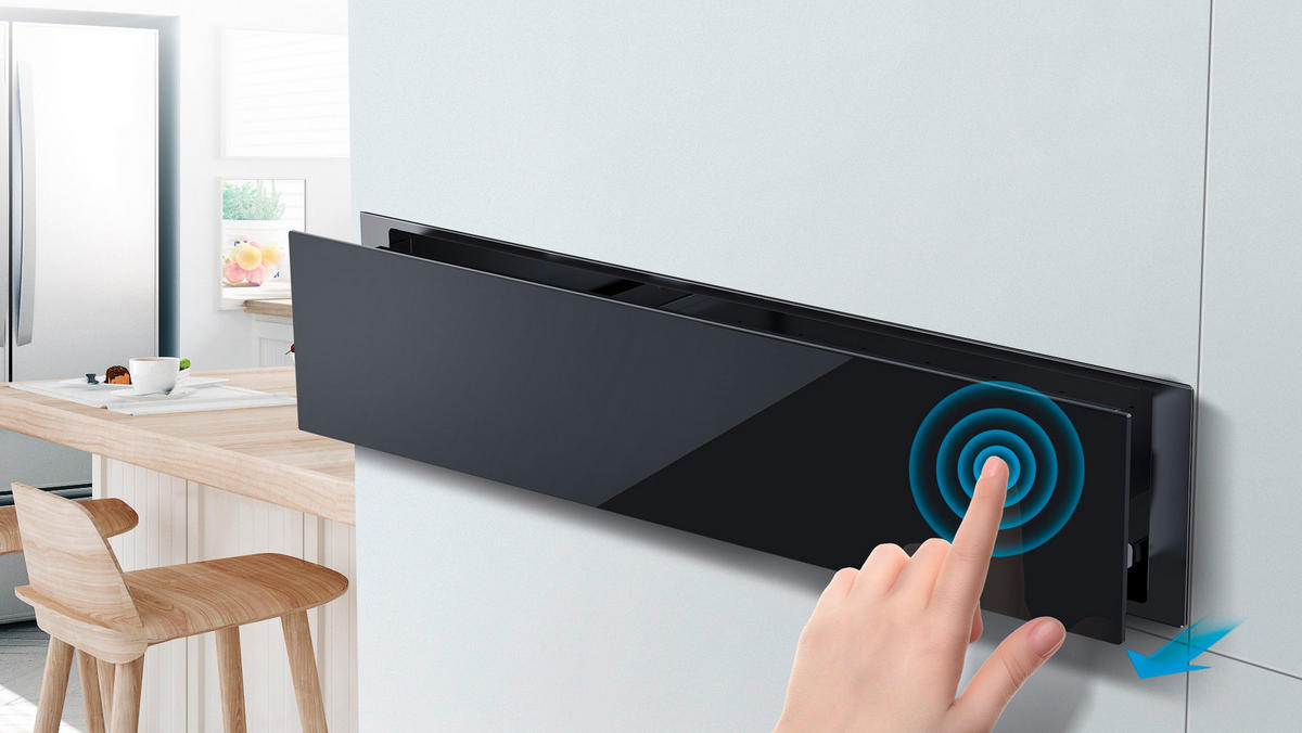 WÄRMESCHUBLADE MWMTCN14J-BK  - Schwarz, Basics, Glas/Metall (59,5/14,1/54,1cm) - Midea