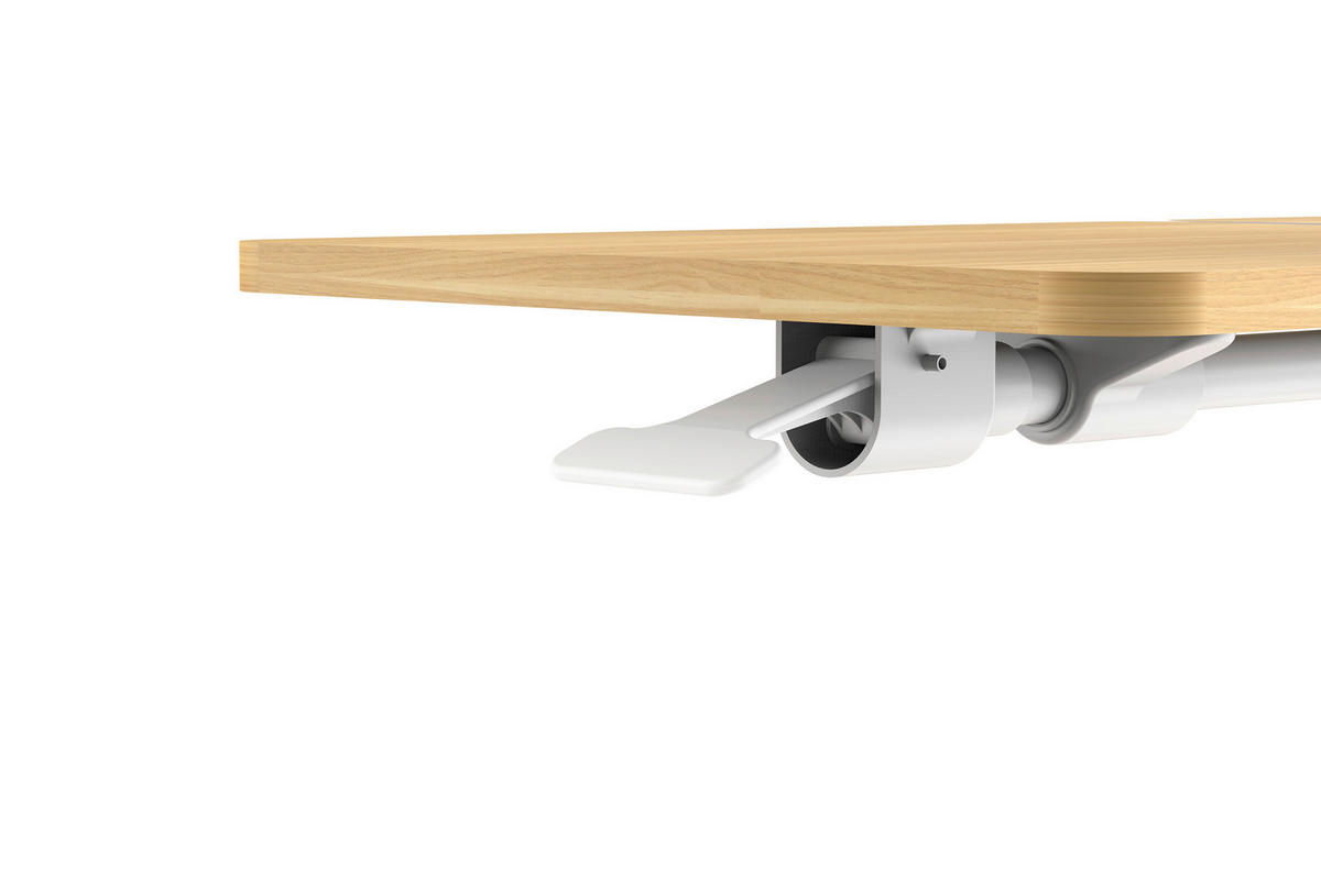 LAPTOPTISCH  Weiß, Eichefarben Gasdruckfeder höhenverstellbar  - Eichefarben/Weiß, MODERN, Holzwerkstoff/Kunststoff (78/65,5/105/38cm) - MID.YOU
