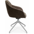 ARMLEHNSTUHL  in Aluminium Velours  - Alufarben/Braun, Design, Textil/Metall (58/81,5-84,5/60cm) - Johann Jakob