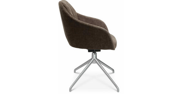 ARMLEHNSTUHL in Aluminium Velours - Alufarben/Braun, Design, Textil/Metall (58/81,5-84,5/60cm) - Johann Jakob