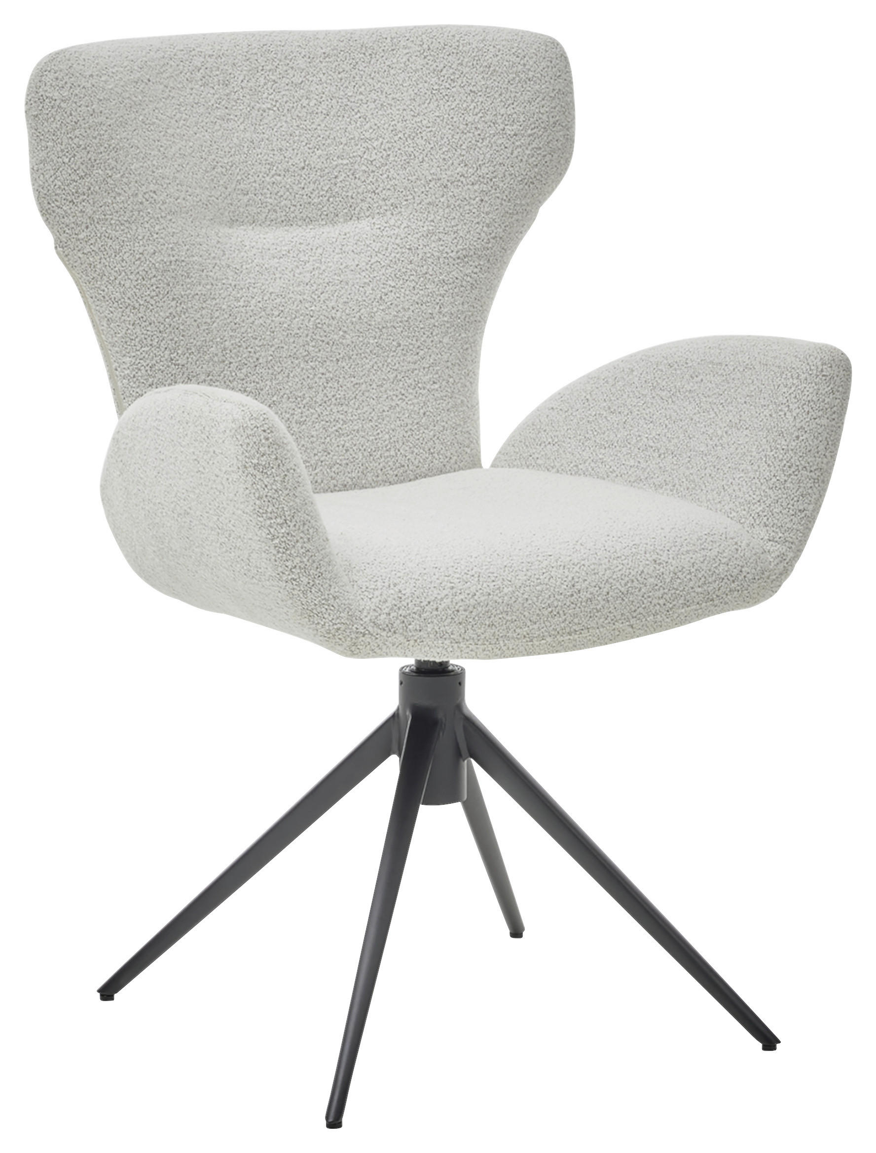 ARMLEHNSTUHL  in Stahl Bouclé  - Champagner/Schwarz, Design, Textil/Metall (65/93/68cm) - Musterring