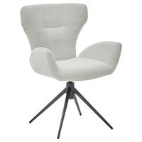 ARMLEHNSTUHL  in Stahl Bouclé  - Champagner/Schwarz, Design, Textil/Metall (65/93/68cm) - Musterring