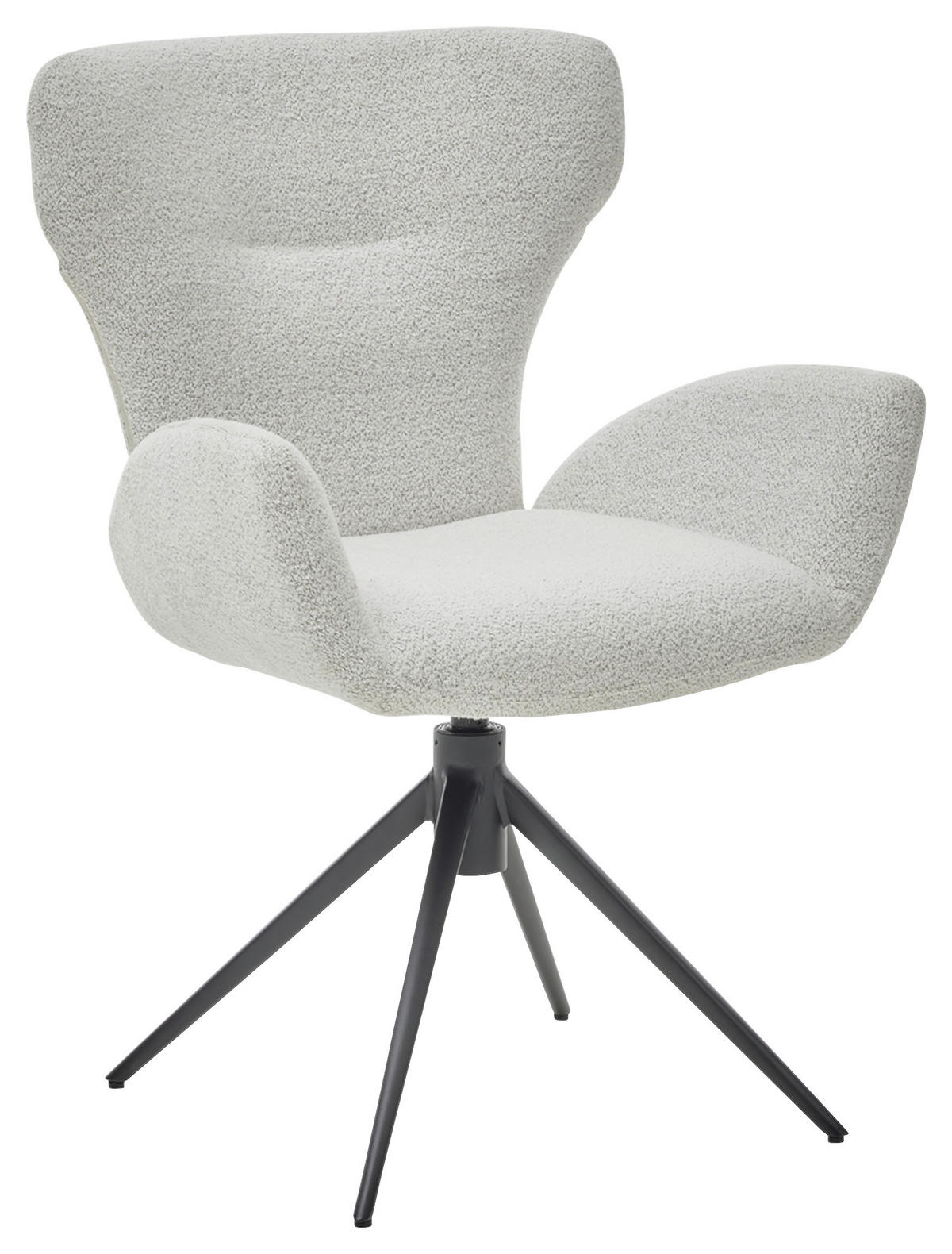 ARMLEHNSTUHL  in Stahl Bouclé  - Champagner/Schwarz, Design, Textil/Metall (65/93/68cm) - Musterring