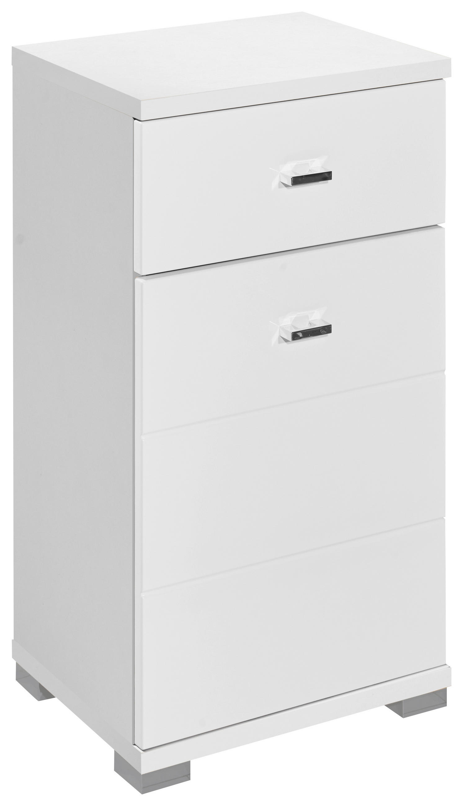 ALSÓSZEKRÉNY 38/73/30 cm  - ezüstszínű/fehér, Basics, műanyag/faalapú anyag (38/73/30cm) - Xora