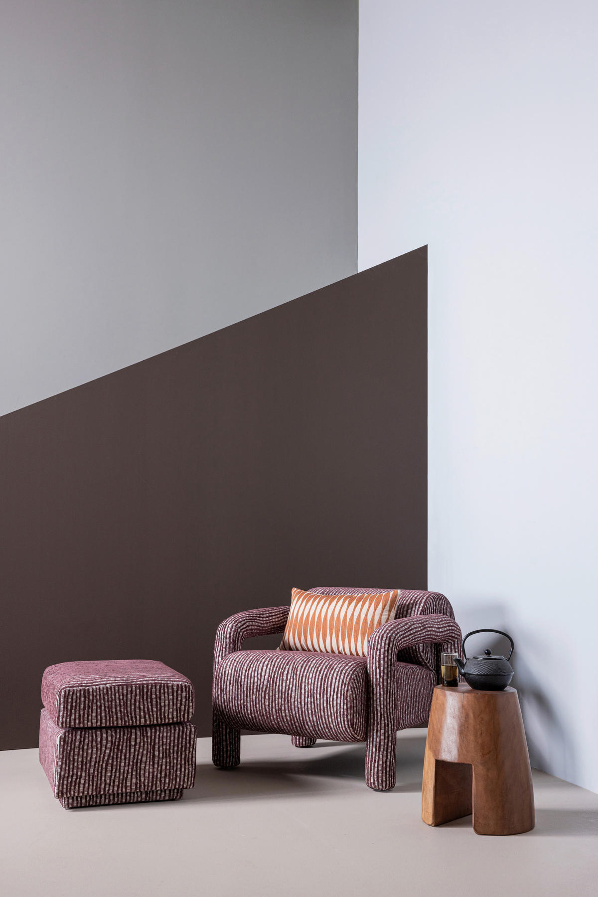 SESSEL in Webstoff Bordeaux  - Bordeaux, MODERN, Textil (76/65/82cm) - Livetastic