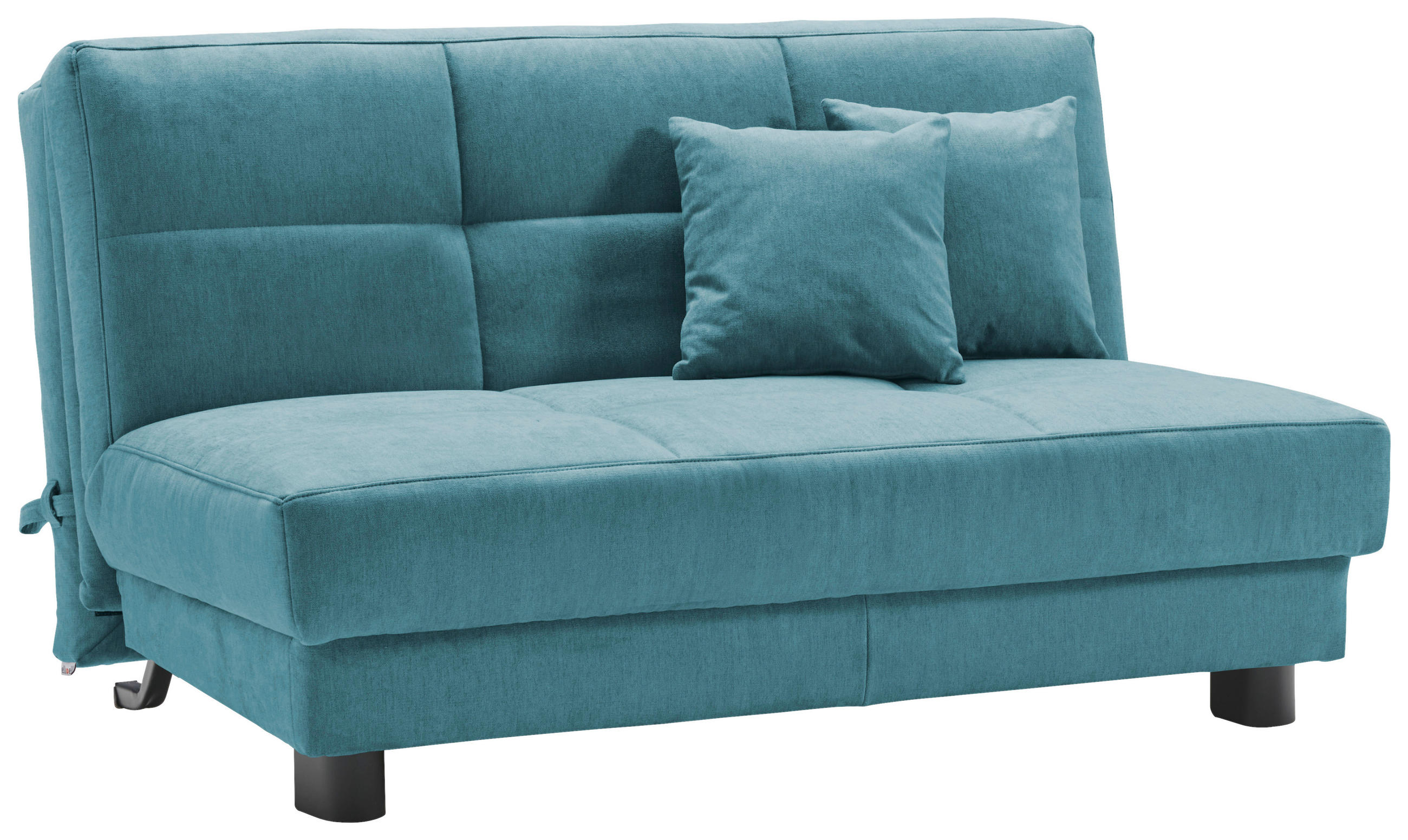 SCHLAFSOFA Mikrovelours Petrol  - Petrol/Schwarz, KONVENTIONELL, Textil/Metall (145/85/100cm) - Carryhome