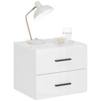 NOČNÍ STOLEK, bílá, 50/42,8/41,6 cm - bílá, Basics, kompozitní dřevo/plast (50/42,8/41,6cm) - Hom`in