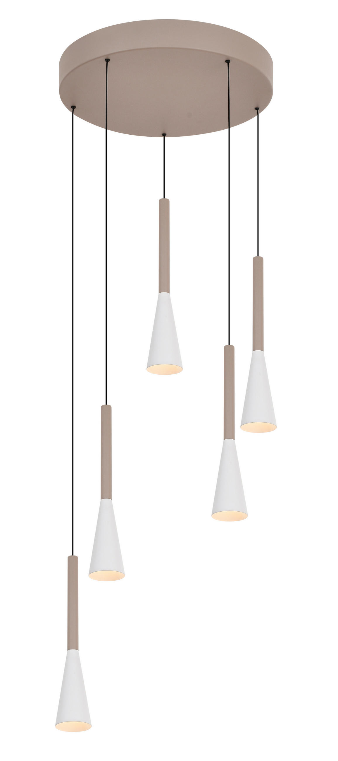 LED-HÄNGELEUCHTE Hampton 38/150/38 cm  - Sandfarben/Weiß, Basics, Metall (38/150/38cm)